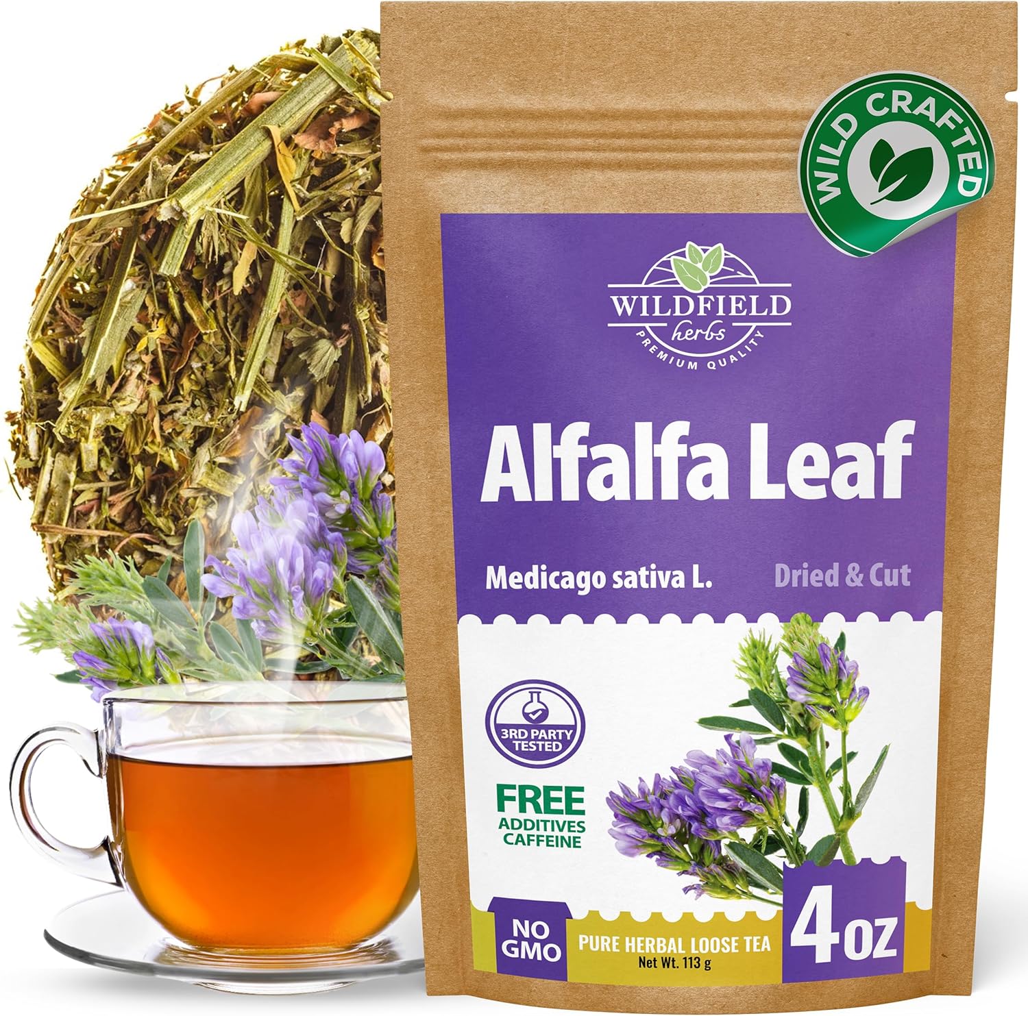 4 oz Alfalfa Leaf Alfalfa Herb Tea (Medicago Sativa) - 113g Tea Bags Herbal