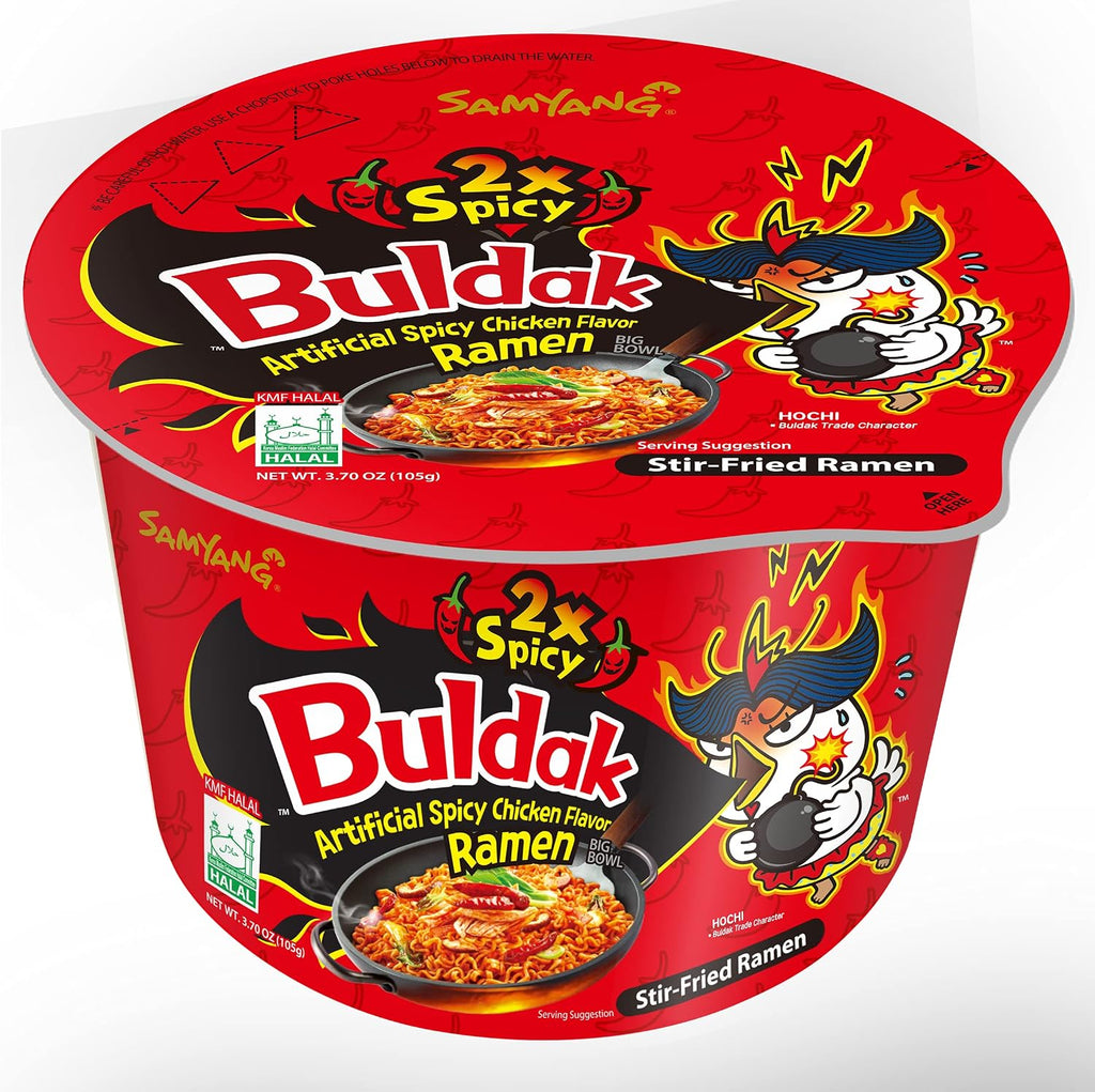 Samyang 2X Buldak Spicy Hot Chicken Stir Fried Big Bowl Ramen 3.70 oz (Pack of 1)