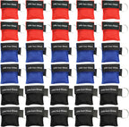 30 Counts CPR Pocket Mask Keychain, CPR Face Shield with One Way Valve Breathing Barrier for First Aid or CPR Training, AED Training(Three Colors)