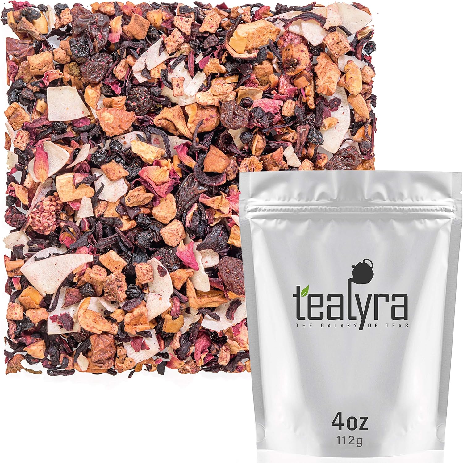 Tealyra - Sweet Berry Compote - Hibiscus - Cherry - Raspbery - Herbal Fruity Loose leaf Tea - Vitamins Rich - Hot and Iced - Caffeine-Free - 112g (4-ounce)