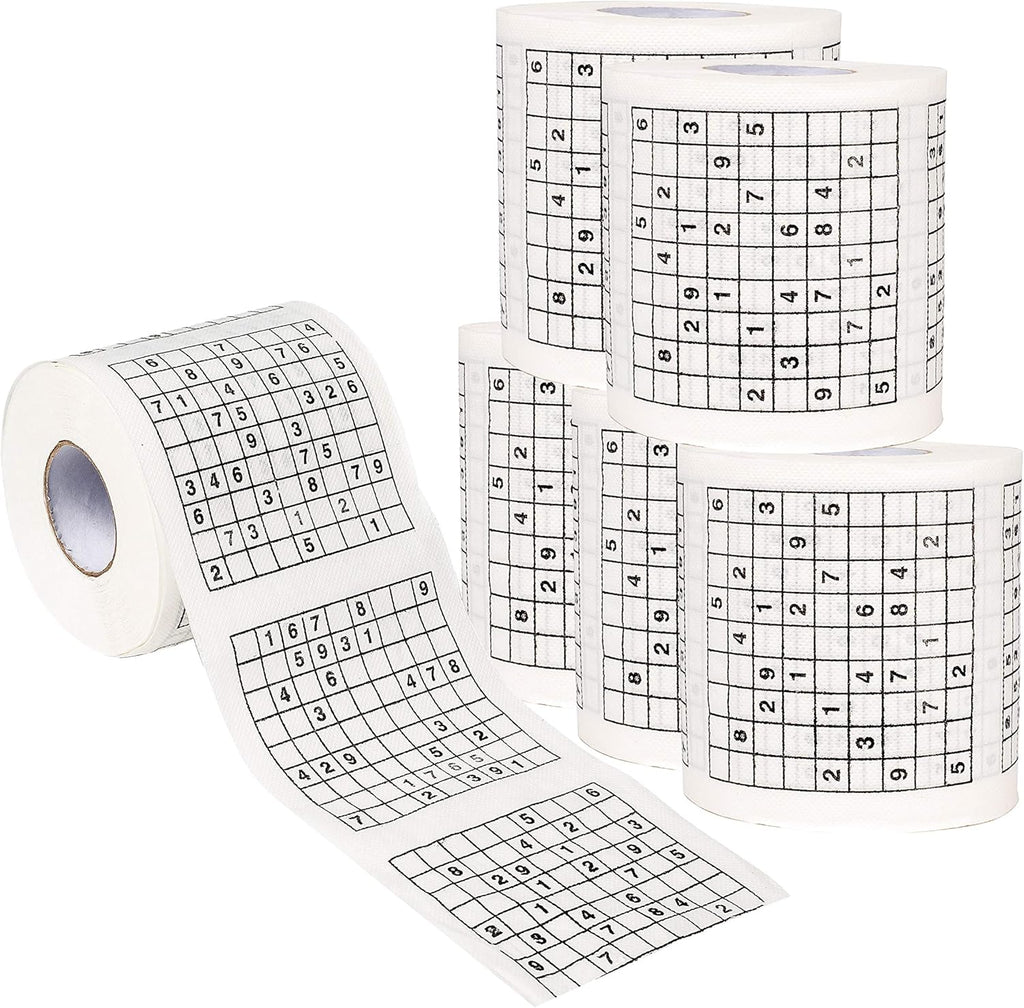 SummitLink Roll of Sudoku Toilet Paper Tissue Napkin Prank Fun Birthday Party Novelty Gift Idea (6 pk)