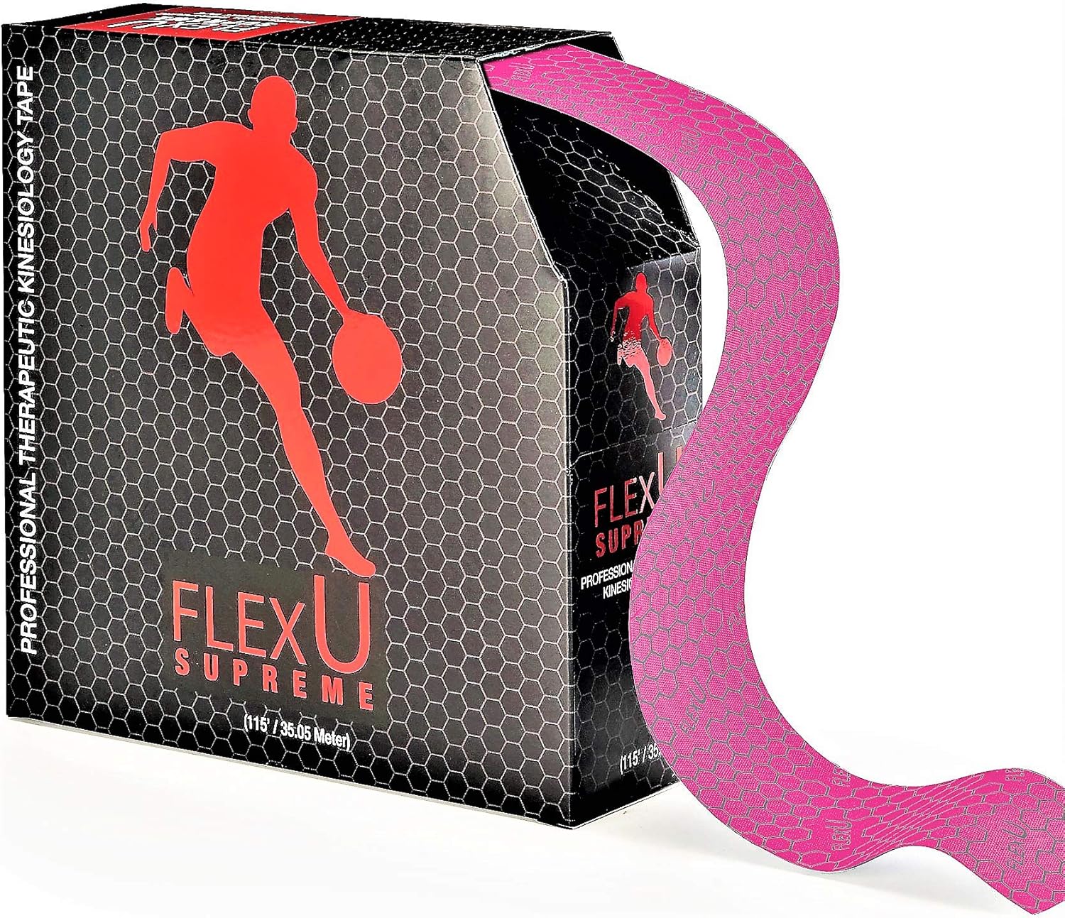 FlexU Kinesiology Tape Bulk Pack; Therapeutic Recovery Tape; Hypoallergenic, Long-Lasting; Reduces Risk of Sports Injuries, Alleviates Pain; Promotes Fast Recovery; Pro Grade