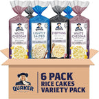 Quaker Large Rice Cakes, 3 Flavor Topper Variety Pack, Pack of 6