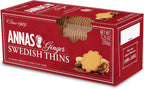 Anna's Ginger Thins Swedish Cookies 5.25 Oz (Pack of 12)