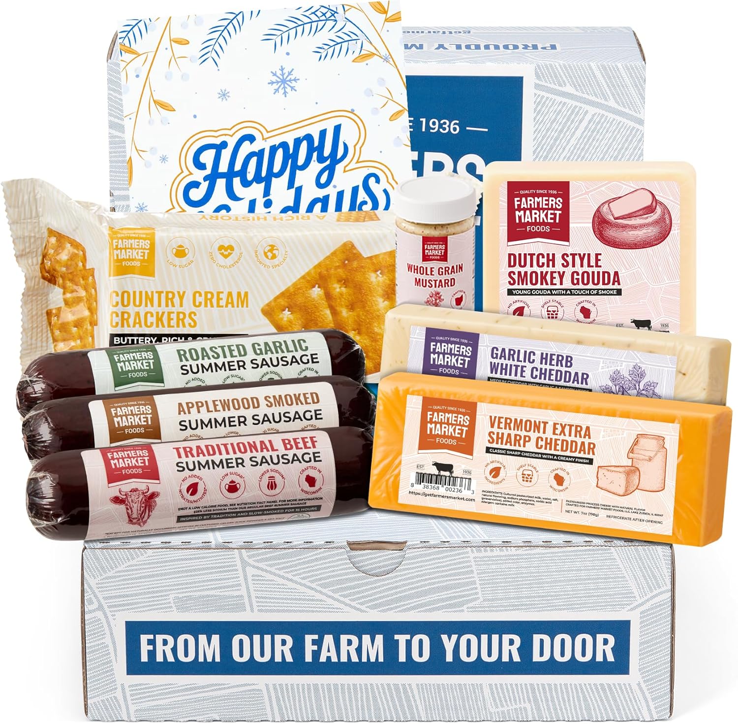 Farmers Market Gift Basket, Gluten Free, Keto, Paleo, Low Sodium, Low Sugar, Charcuterie Board, Holiday Meat and Cheese Gift Baskets, Traditional Assortment