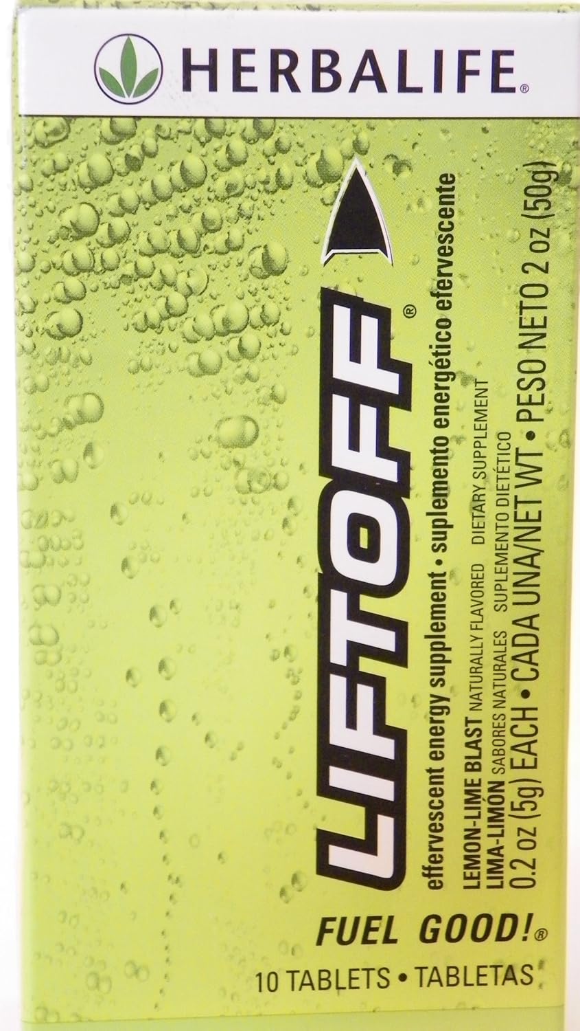 Herbalife Liftoff ! Lemon-Lime Blast - 10 PK - An Energy Drink Tablet That Provides A Mind And Body Boost