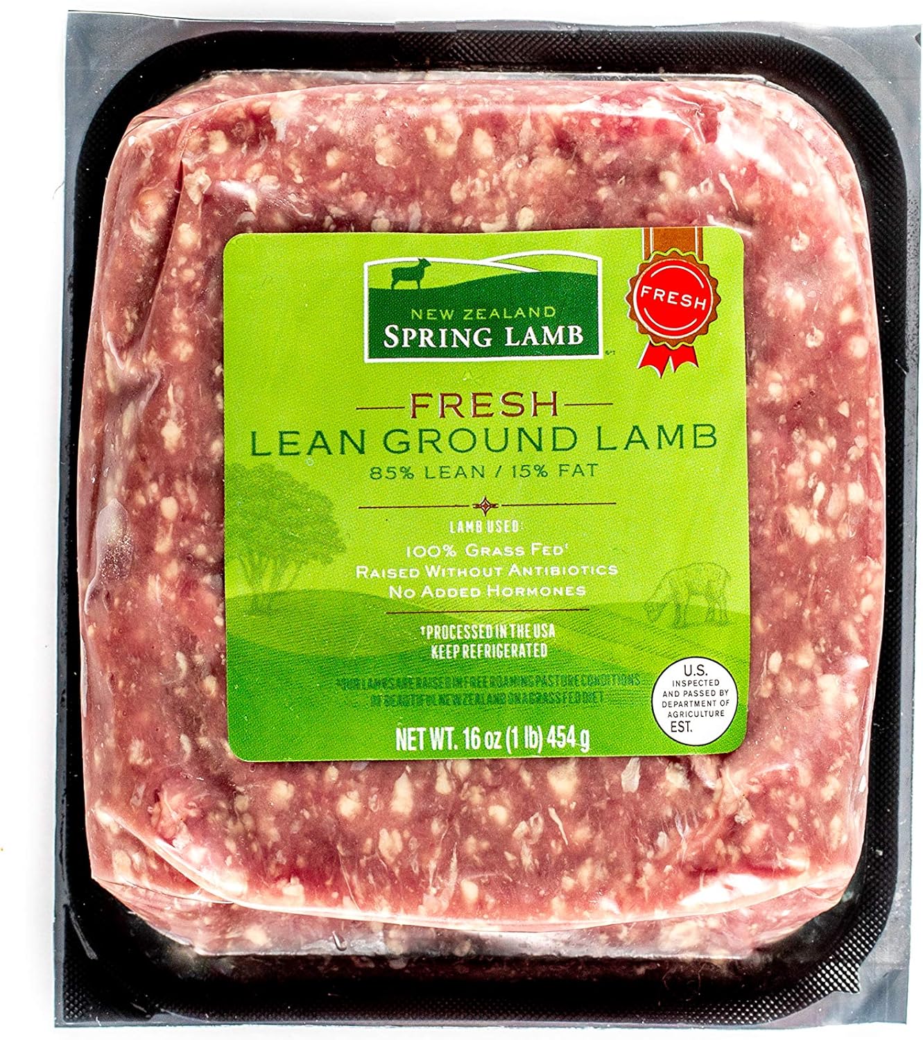 New Zealand Spring Lamb, Fresh New Zealand Ground Lamb Brick, 1 lb