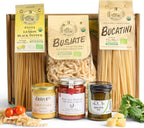 Mercato di Bellina Pasta and Sauce Trio Gourmet Food Gift Basket - 3 Organic Pastas With 3 Authentic Italian Sauces Made in Italy, Ideal Meal Kit Gift Baskets for Men, Women, & Families