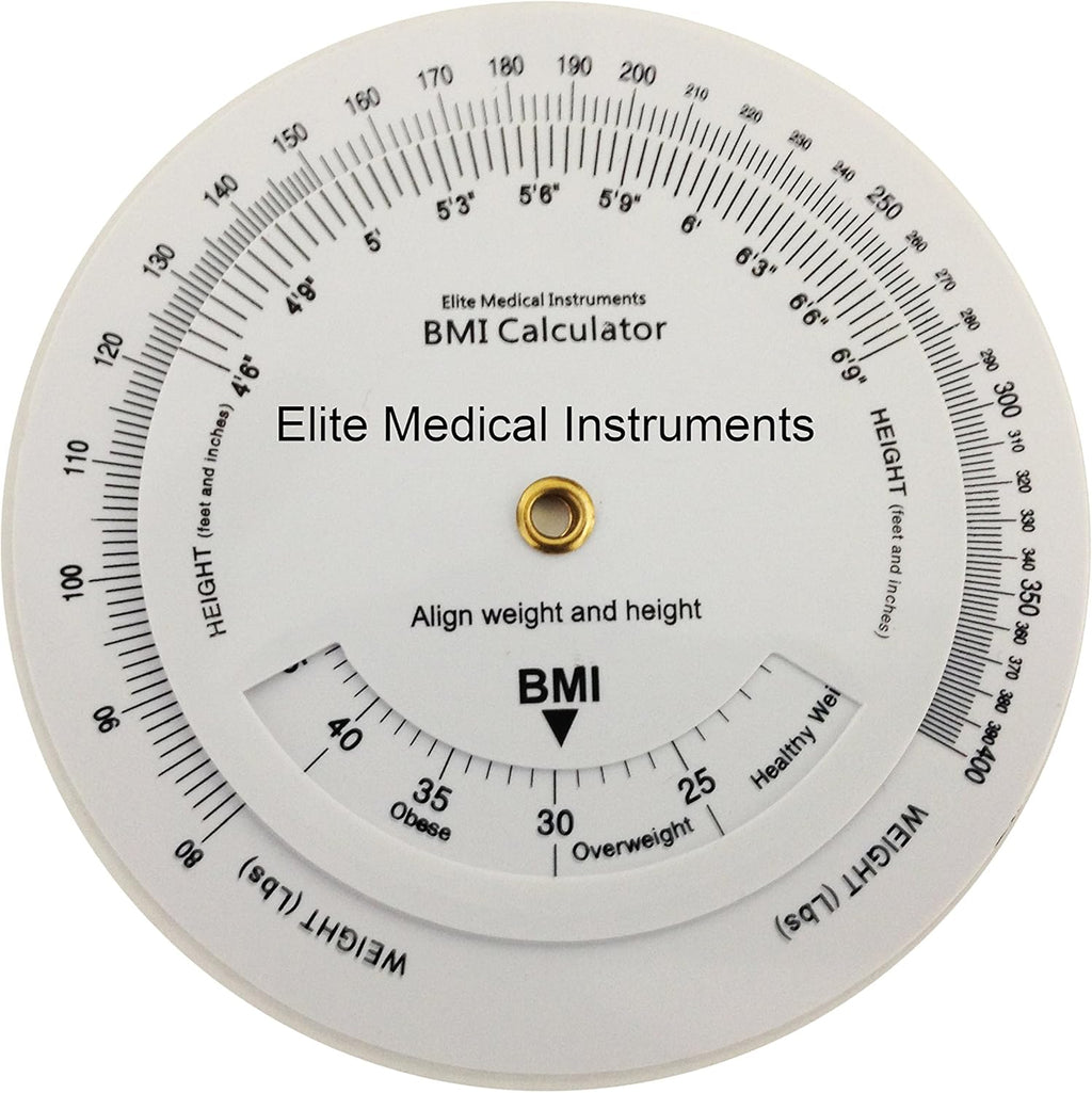EMI BMI Body Mass Index Wheel Calculator 4.25 inch, Single Sided, Adult ECB-201