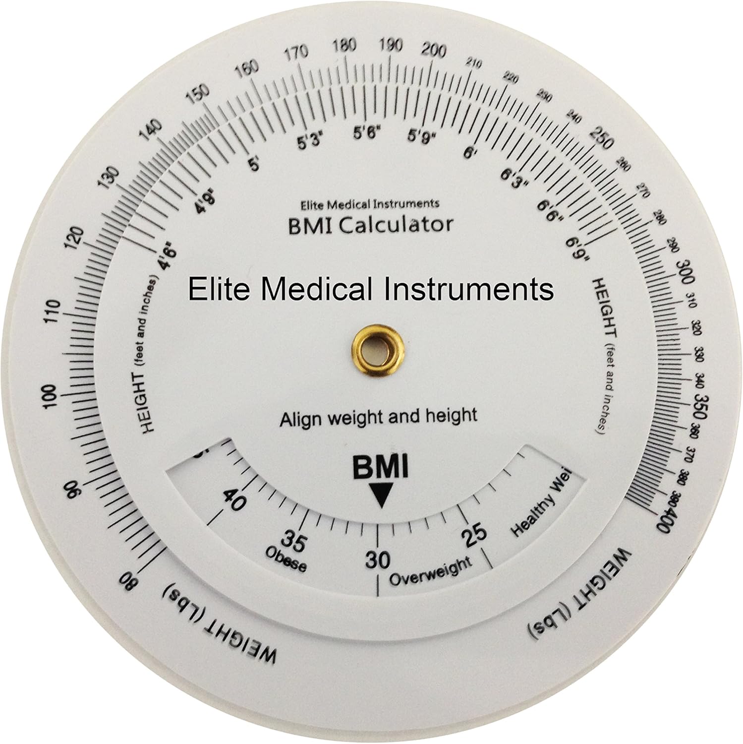 EMI BMI Body Mass Index Wheel Calculator 4.25 inch, Single Sided, Adult ECB-201