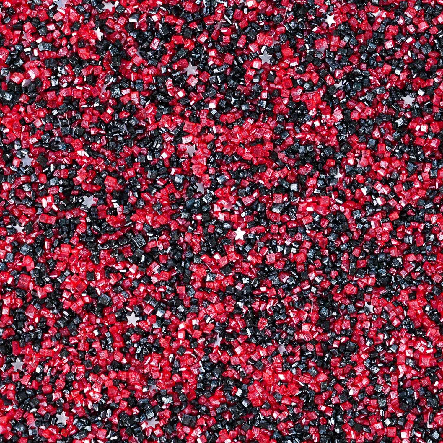 Halloween Sanding Sugar Edible Stars Glitter Mix, Red & Black Sugar Sprinkles for Cake Decorating, Sparkling Sanding Sugar for Cupcake Toppers Cookie Decorations for Party Celebrations 3.5oz
