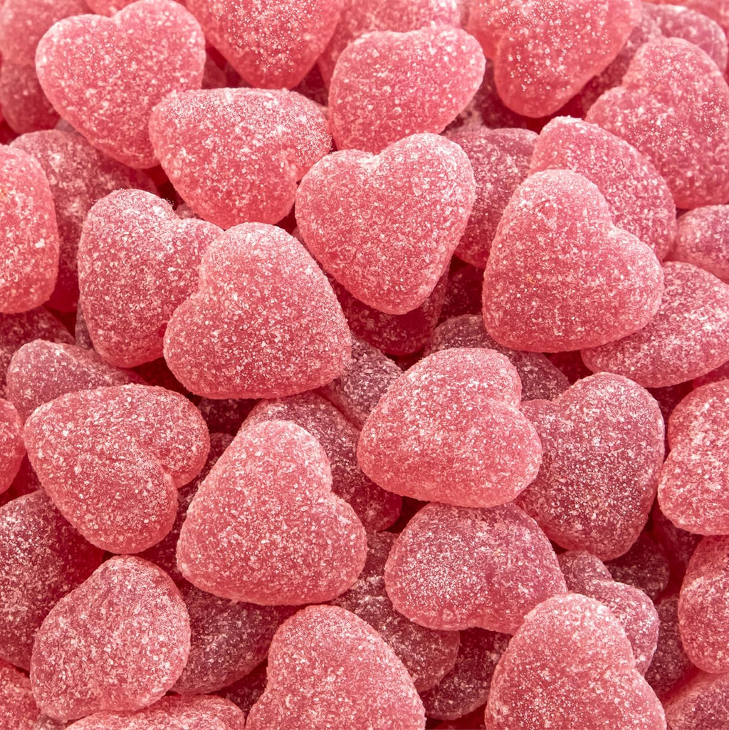 Cherry Jelly Hearts | 1-Pound Bag | Sour Candy | Dye Free Candy Hearts | Classic Gelatin Free Cherry Treats for Gifting, Buffets, Snacking & Dessert Topping