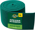 SCRUBIT Scouring Pad Roll - 19 FT Green scrubbing Pads Roll - Non Scratch Dish Washing Scrubbers - Abrasive and Heavy Duty Pot Scrubber Roll for Kitchen, Pots, Pans, Oven, and Grill 19 FT X 6" x0.3"