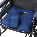Wheelchair Wedge Pommel Cushion with Safety Straps Non-Slip Wheelchair Cushion for Seniors Prevents Forward Sliding, Provides Leg Abduction, Improves Positioning, Fall Prevention（16 * 17IN）
