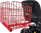 Foldable Folding Scooter Rear Basket for Golden & Pride Mobility Scooters & Powerchairs (Only Works with Scooters & Power Chairs Equipped with 1" x 1" Hitch Receiver) (Red)