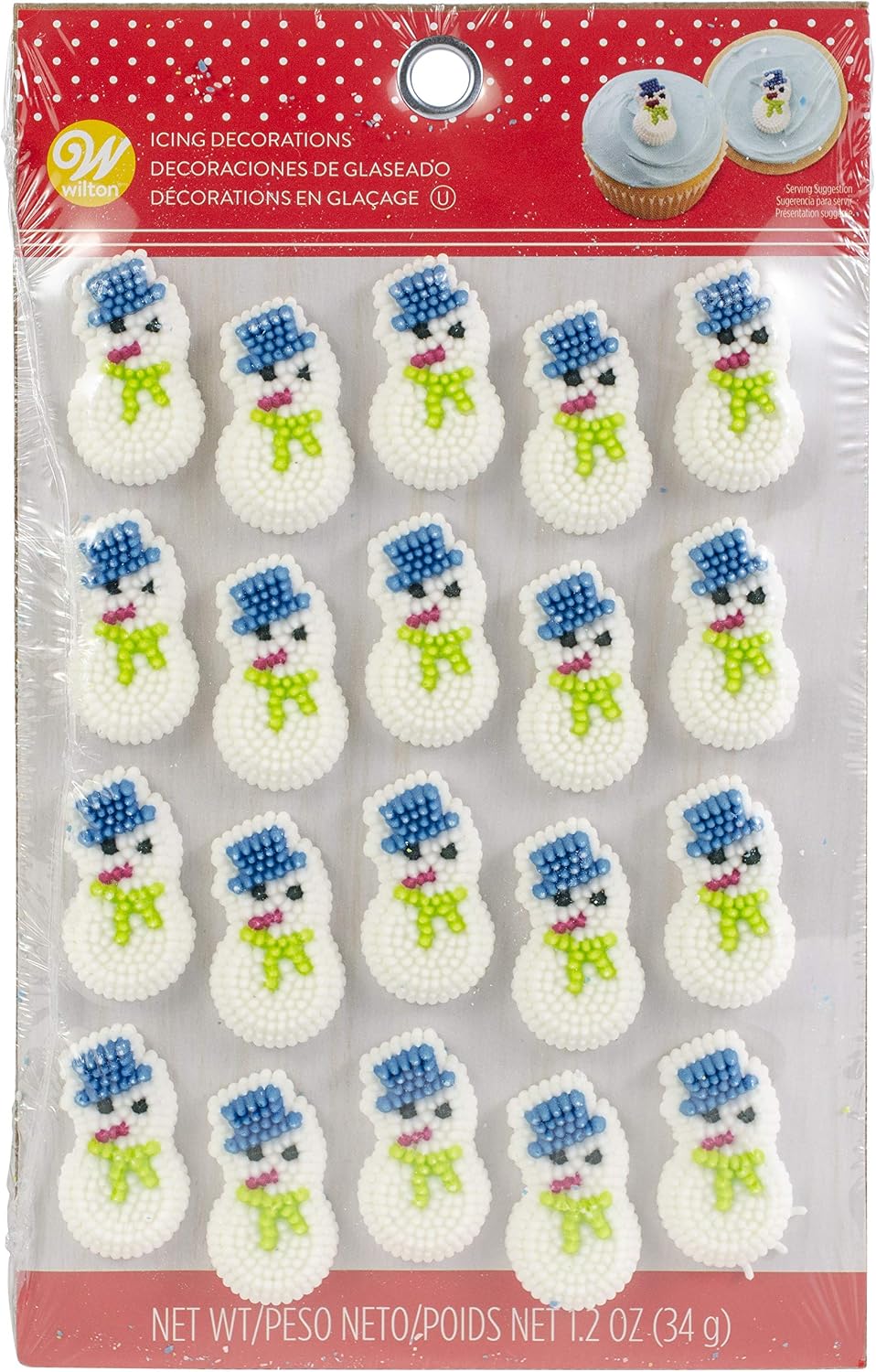 Wilton Mini Snowman Icing Decorations, 20-Count