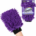 Fabuloso Microfiber Cleaning Mitt Glove, Lint-Free Scratch-Free Dusting and Washing for Furniture, Blinds, Baseboards, Shelves and Car Interior, One Size Fits All, Purple, 1 Count