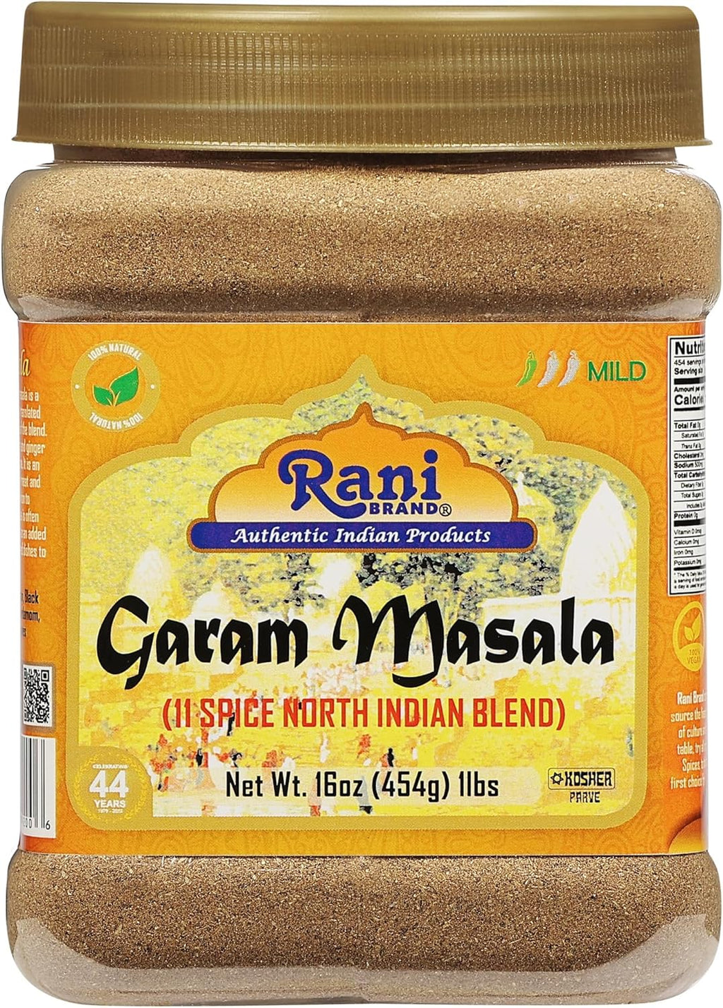 Rani Garam Masala Indian 11-Spice Blend 16oz (1lb) 454g PET Jar ~ All Natural, Salt-Free | Vegan | No Colors | Gluten Friendly | NON-GMO | Kosher | Indian Origin
