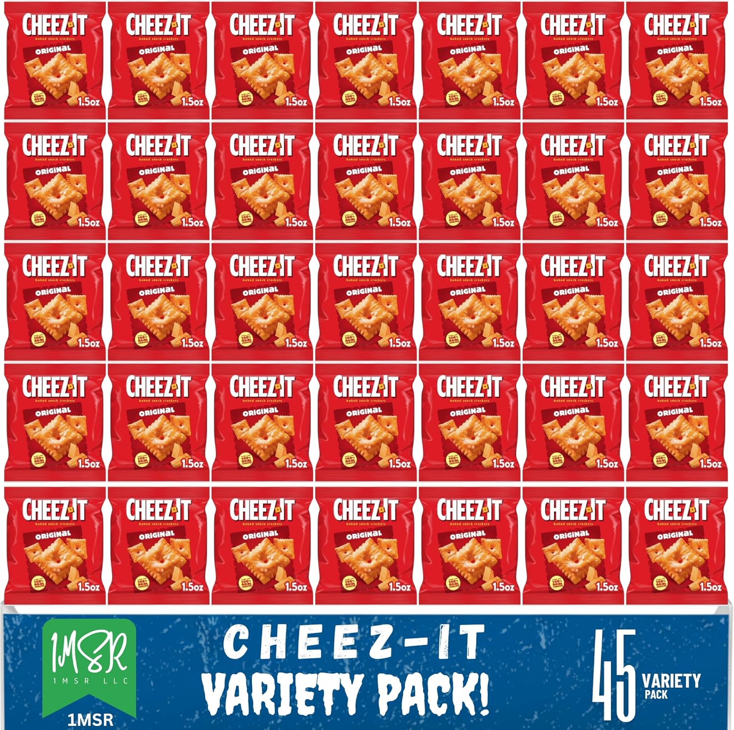 Cheez-It Original Baked Cheese Crackers, 1.5 oz Single-Serve Packs, 45 Count Bulk Box, Crunchy Snack Crackers, indually Packed (pack of 45)