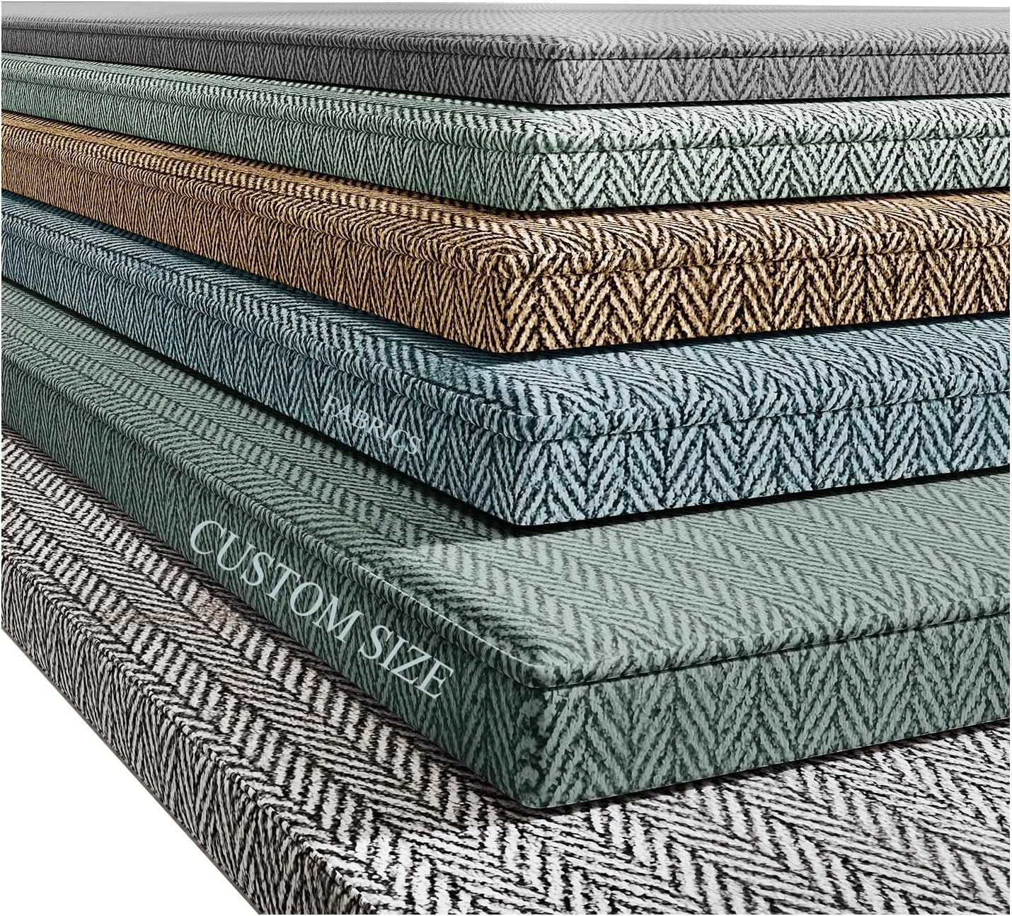 Custom Sponge Foam Bench Cushions, Personalized Indoor Furniture Cushion, High Elasticity Sponge Garden Patio Bench Cushions for Outdoor Furniture, Long Chair Pad for Swing Porch