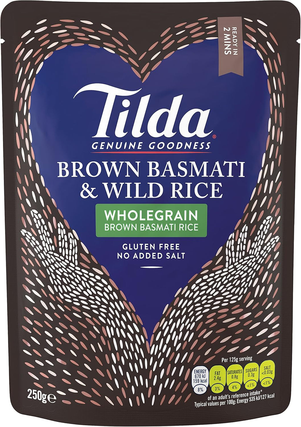 Vantexi Brown Steamed Basmati and Wild Rice 250 g Pack of 6