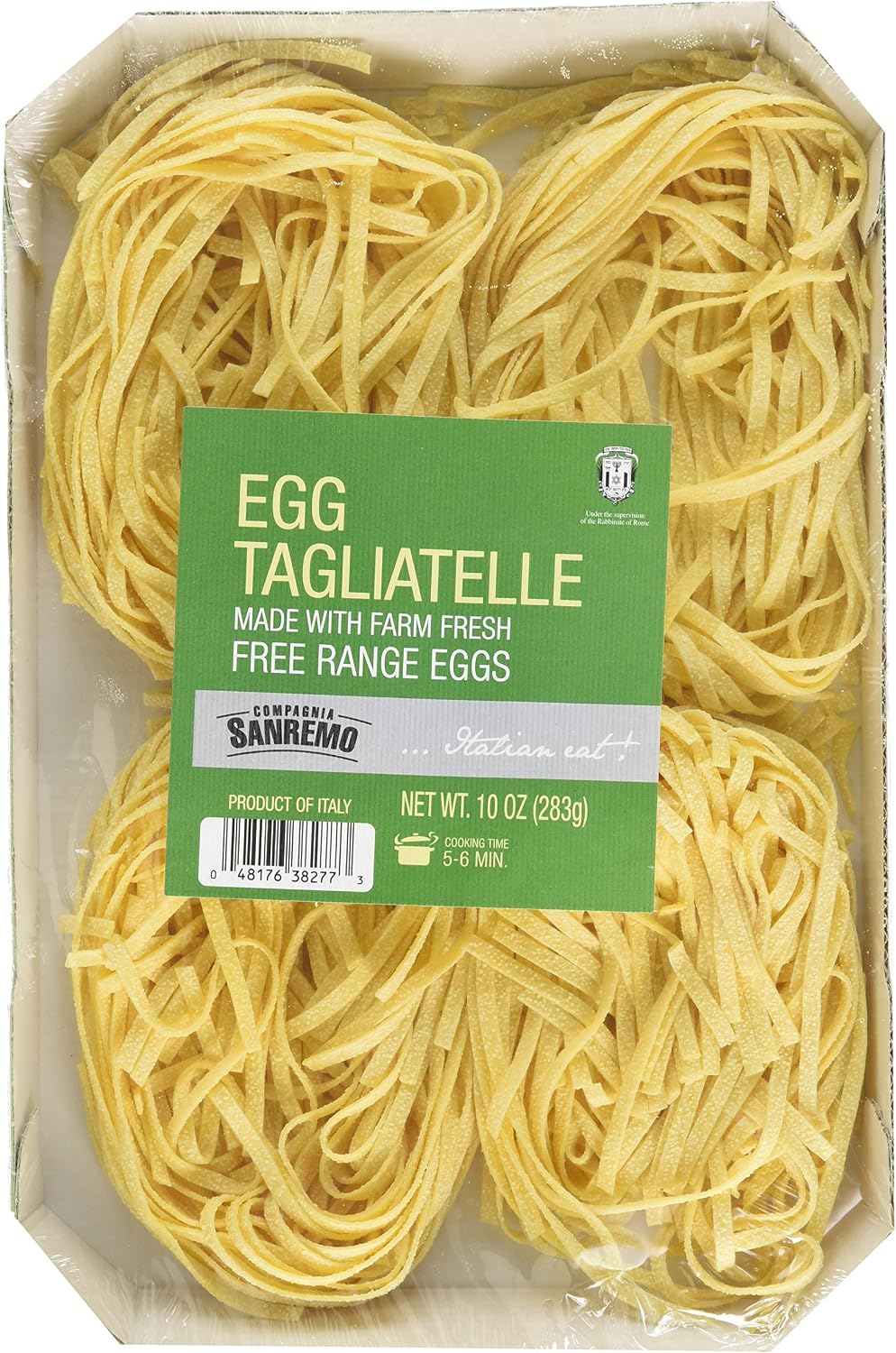 Compagnia Sanremo Pasta Italian Egg Tagliatelle Pasta - Non-Gmo, Free Range Egg Traditional Tagliatelle - 10 Oz (Pack Of 1) - Product Of Italy