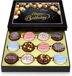 Birthday Cookies Gift Basket for Men and Women – Gourmet Chocolate Cookies, Happy Birthday treats for Food Gifts by Empire Delights, 12 Count Chocolate Gift Box