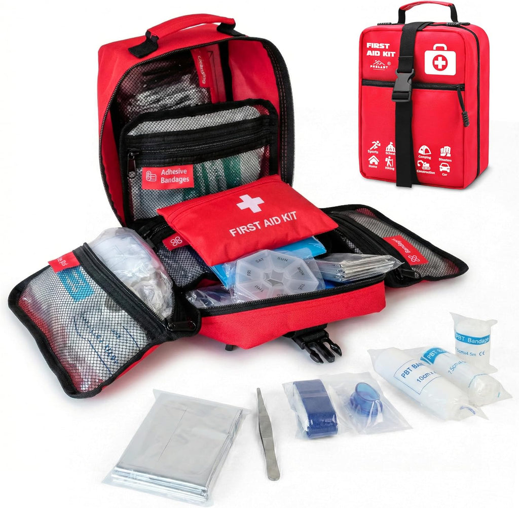 556 Piece Premium Large First Aid Kit, Survival Medical First Aid Bag – Labelled Compartments, Workplace Essential, Home & Sports, Molle Tactical Rip-Away Design, First Responders' Choice for Trauma