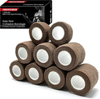 FRESINIDER 9 Rolls Self Adhesive Wrap Athletic Tape Gauze, Breathable Elastic Cohesive Bandage for Sports Injury & Pet (7 Pcs 2" x 5 Yards + 2 Pcs 1" X 5 Yards) (Brown)