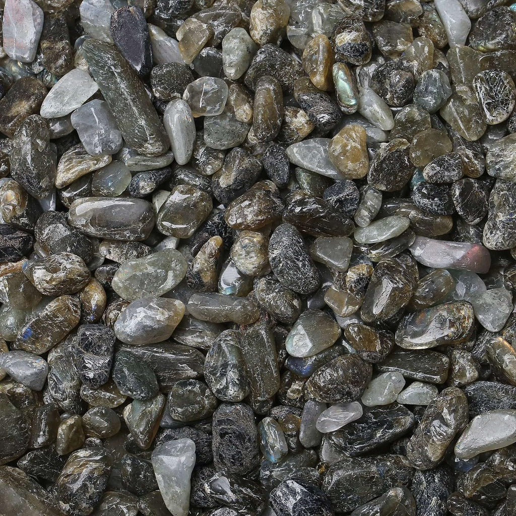 LAIDANLA Labradorite Crushed Stone Crystal Chips Bulk Natural Gemstones Healing Reiki Crystals Mini Quartz Vase Filler Aquarium Gravel 100g