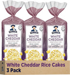 Quaker Large Rice Cakes, White Cheddar, 5.5 Oz, Pack of 3