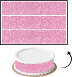 3 pcs Rose Pink Glitter Cake Strips Edible birthday cake strips, cake side borders, Icing Sheets 2.7X11.8