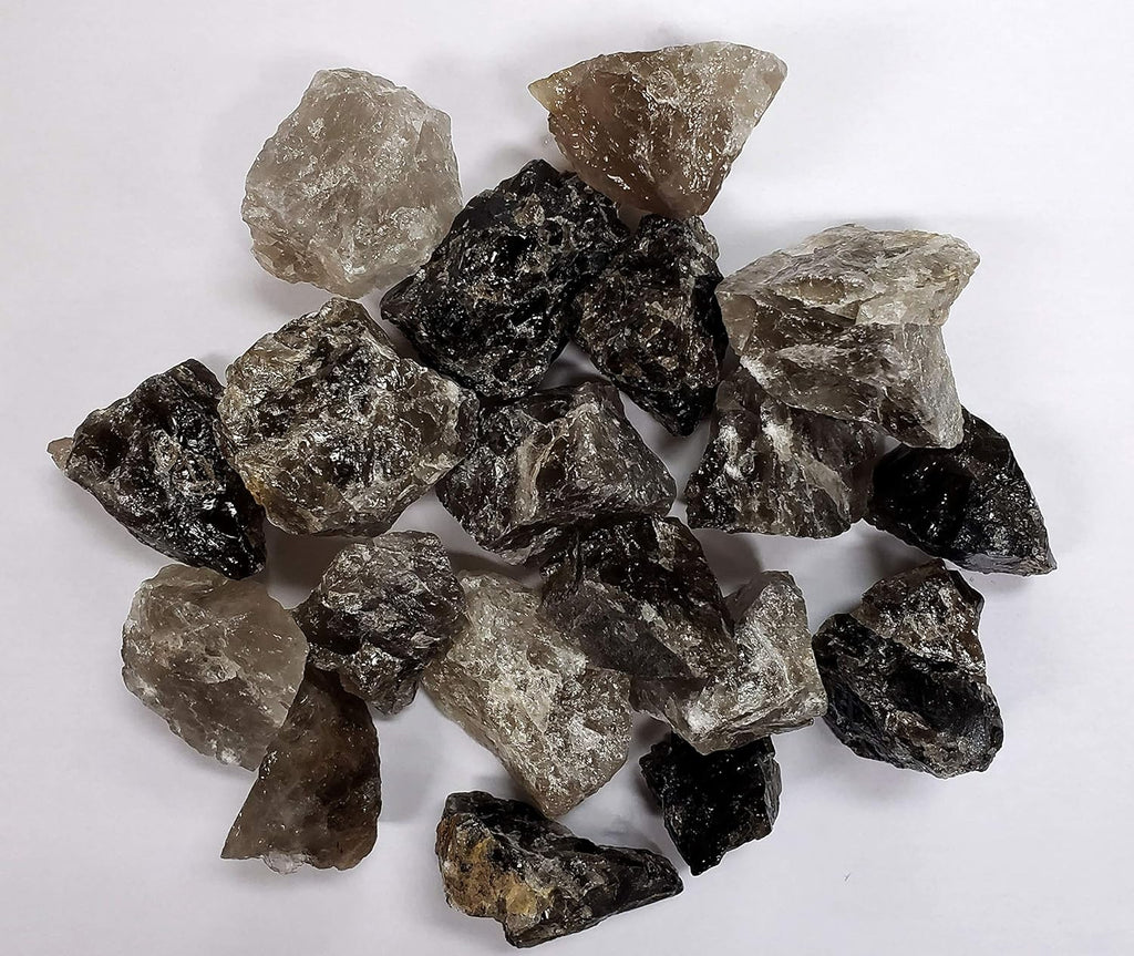 1/2 LB Smoky Quartz Rough Stones - Bulk Smoky Quartz Crystal - Raw Natural Stones & Crystals - Fountain Rocks for Cabbing, Polishing, Wire Wrapping, Reiki, Chakra Crystal Healing