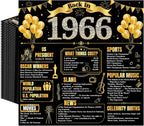 60th Birthday Napkins Party Decorations, 50 Pcs Black Gold Disposable Paper Napkins for Men Women, Back in 1966 Cheers to 60 Years Table Decor, 2 Ply Cocktail Anniversary Party Supplies