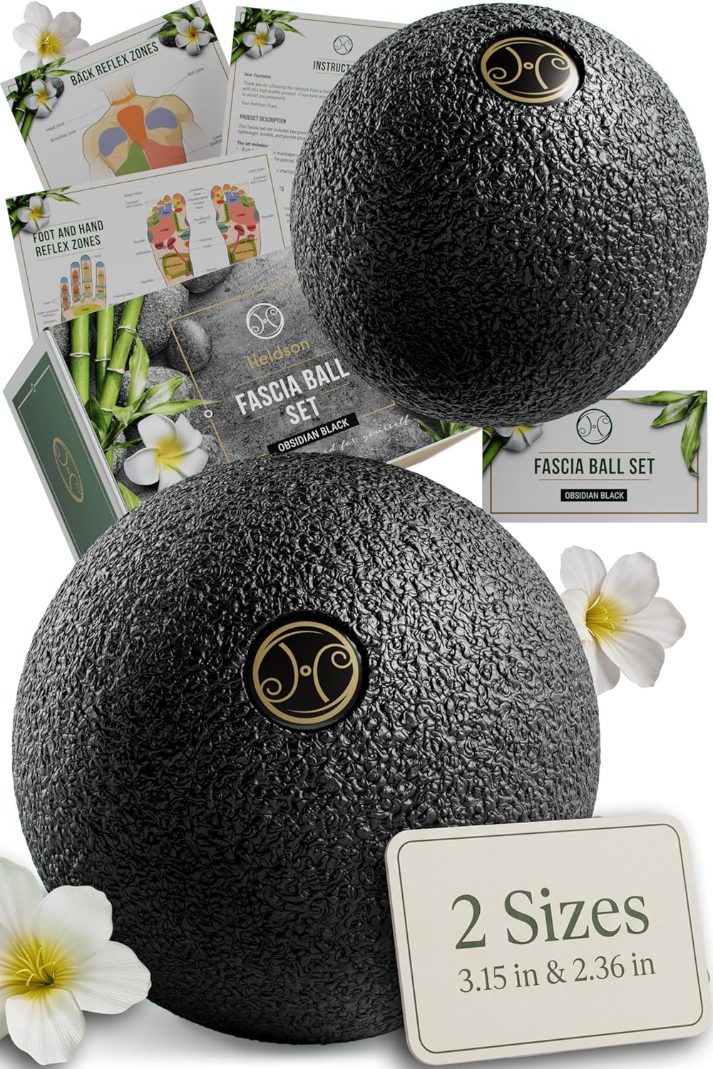 HELDSON® EPP Fascia Massage Balls Set [6cm & 8cm] – Trigger Point Massage Ball for Back, Feet & Neck – Deep Tissue Muscle Release & Myofascial Therapy – Lightweight & Firm