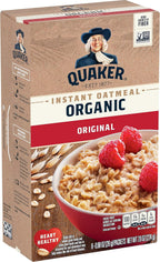 Quaker Instant Oatmeal, Organic Regular, 7.9 Oz (Packaging May Vary)