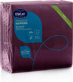 Plum Linen-Feel Dinner Paper Napkins, For Dinners Parties and Catering Supplies, Disposable and Fully Biodegradable Airlaid Napkins, 60 Pack