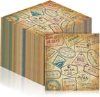 Feifeiya 60 Pcs World Travel Cocktail Paper Napkins 6.5 x 6.5 Inches Disposable Paper Napkins Dessert Beverage Tissue for Decoupage Luncheon Tissue for Theme Party Wedding Birthday Party
