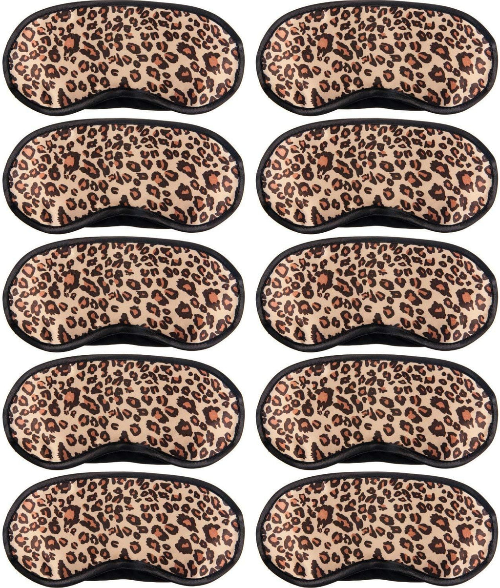 10 Pack Sleep Mask, Leopard Eye Masks Shade Cover for Sleeping, Shift Work, Naps, Travel Pouch Night Blindfold Airplane Relaxing Eyeshade Cover with Nose Pad for Men Women