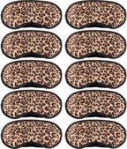 10 Pack Sleep Mask, Leopard Eye Masks Shade Cover for Sleeping, Shift Work, Naps, Travel Pouch Night Blindfold Airplane Relaxing Eyeshade Cover with Nose Pad for Men Women