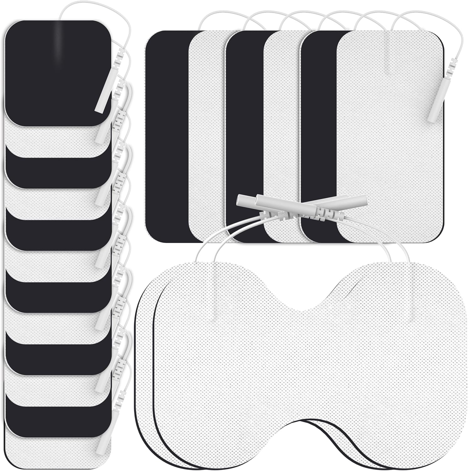 DOMAS TENS Unit Electrode Pads (XL) - 4x6 Inch for Back Pain Relief- Compatible with TENS 7000 and Other 2mm Pin Units - Reusable & Latex-Free