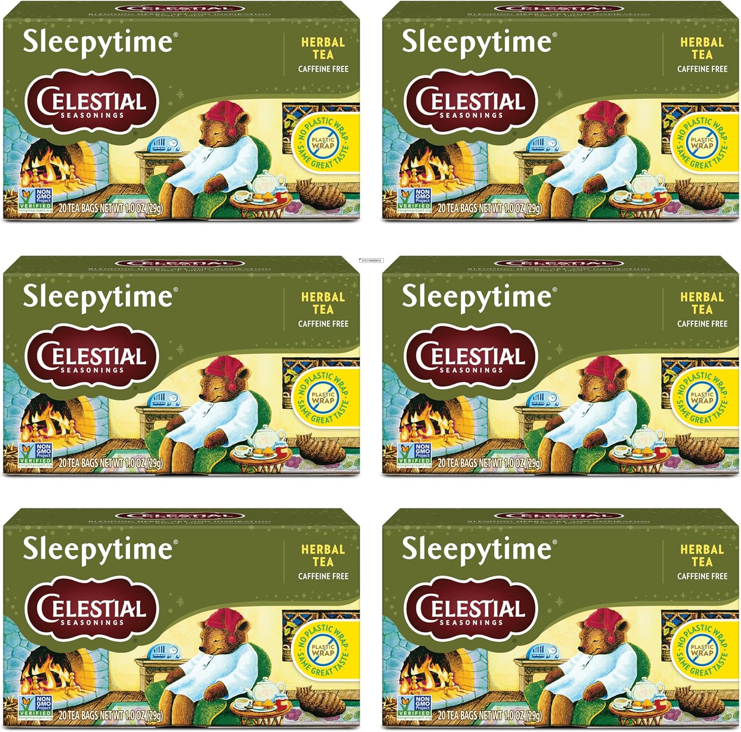 Celestial Seasonings Sleepytime Herbal Tea, Caffeine Free, 20 Tea Bags Box (Pack of 6)