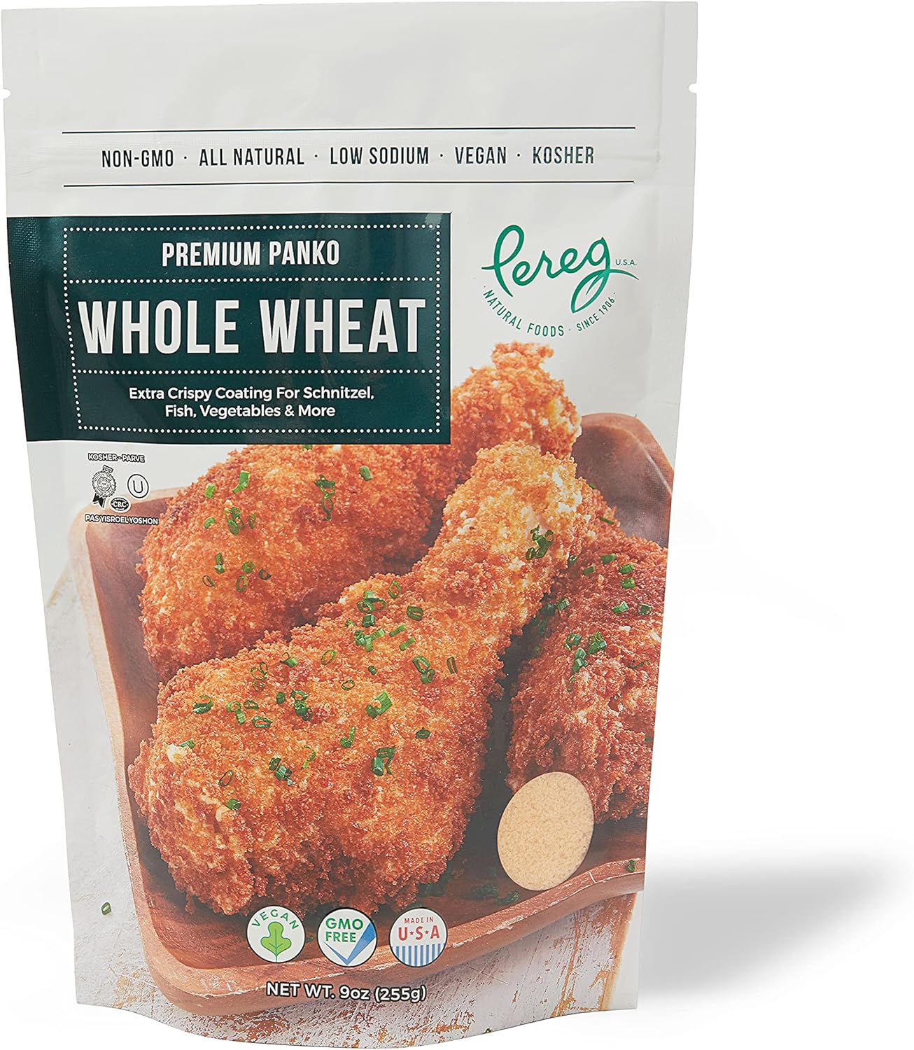 Bread Crumbs - Whole Wheat Premium Panko - 9 oz - Natural Grocery & Gourmet Foods - Low Sodium, Vegan, Kosher Certified & Non GMO