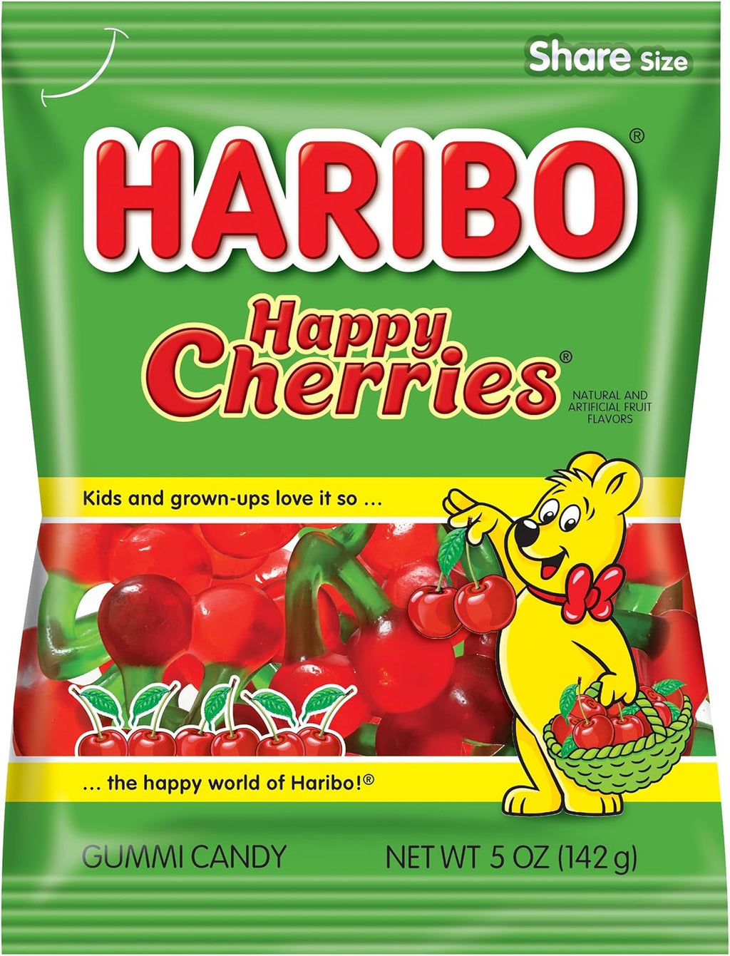 HARIBO Gummi Candy, Happy Cherries, 5 oz. Bag (Pack of 12)