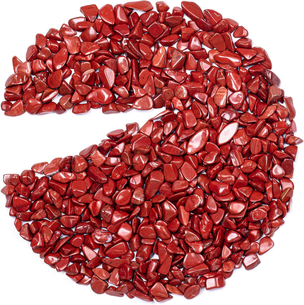 Red Jasper Tumbled Chips Stone Crushed Crystal Quartz Irregular Shaped Stones for Crafts,Vases Filler, Succulent Plants, Aquarium Gravel Rocks Plants Succulents Cactus 1 Pound (About 460 Gram)