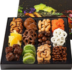 Premium Chocolate & Dried Fruit Gift Box – Gourmet Chocolate-Covered Treats & Dried Fruit Sampler – Great for Holidays, Birthdays, & Special Occasions