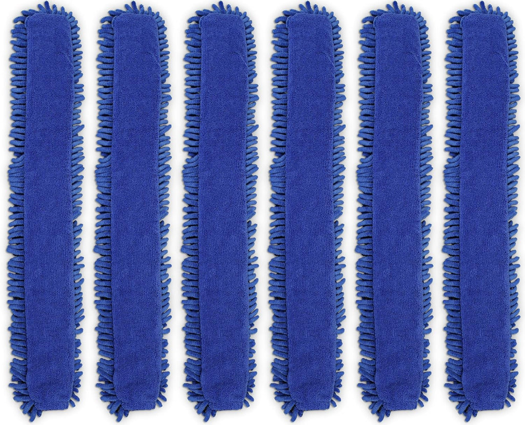 CleanAide Dual-Sided Chenille and Terry Microfiber Duster Covers, Fits Flex Dusters, Machine Washable, Chemical-Free Cleaning, Traps Dirt & Dust, Safe for Electronics, Home, and Vehicles, 6-Pack