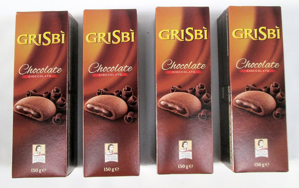 Vicenzi: " Grisbi Cioccolato " Chocolate Biscuits 5.29 Ounce (150gr) Packages (Pack of 4) [ Italian Import ]