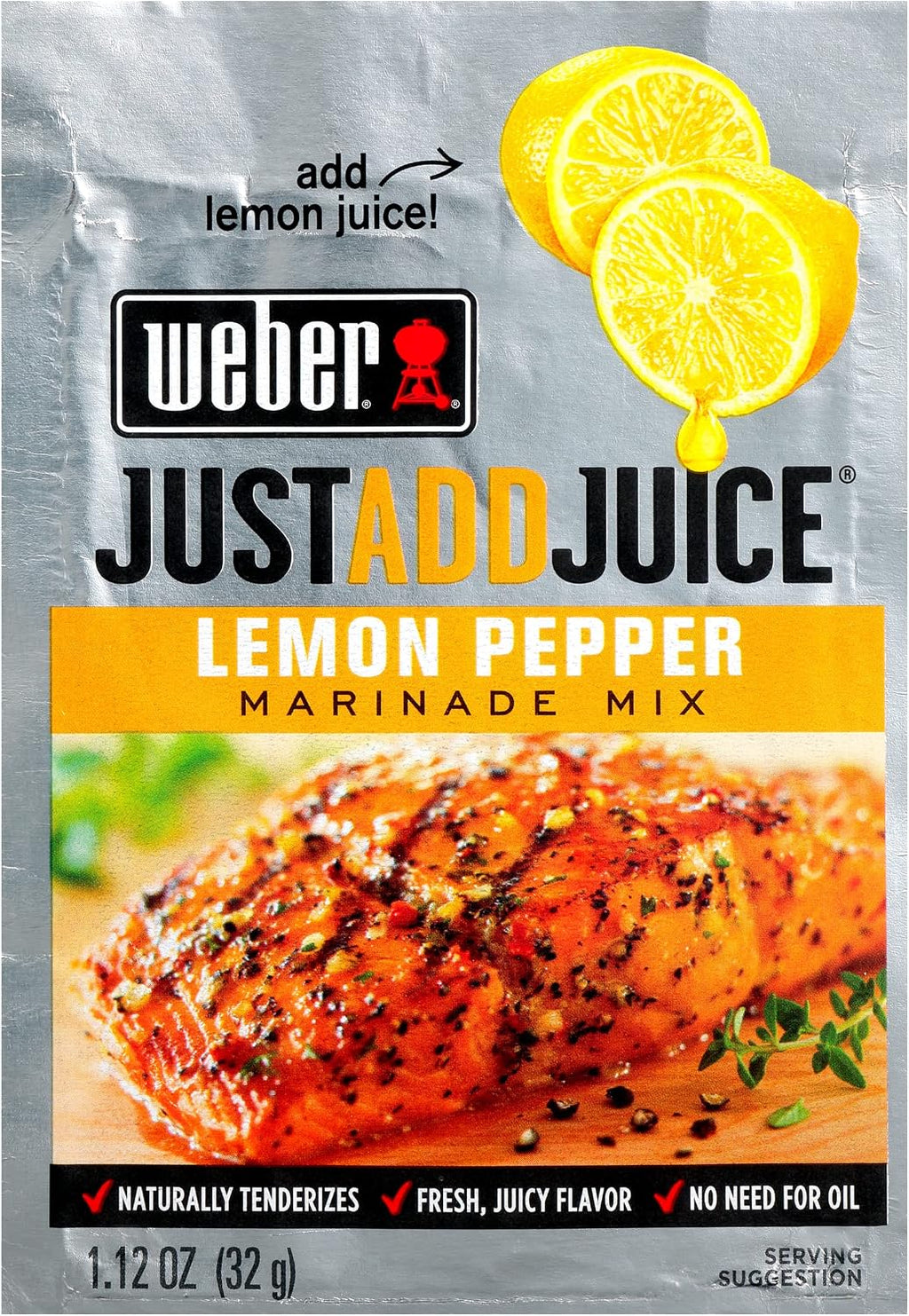 Weber Just Add Water Lemon Pepper Marinade, 1.12 Ounce