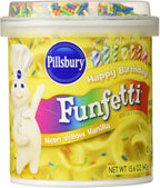 Pillsbury, Funfetti, Neon Yellow Vanilla Frosting, 15.6oz Tub (Pack of 3)